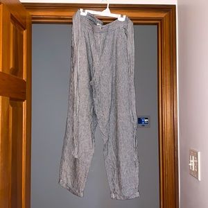 Long blue and white flow pants